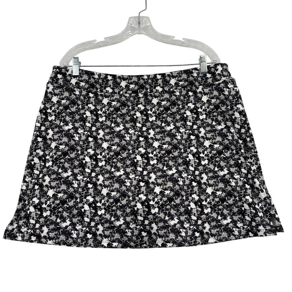 Tranquility by Colorado Skort Size XXL Black White Floral Built in Short Pull On